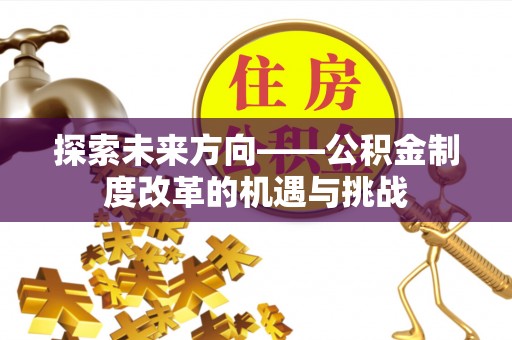 洞口探索未来方向——公积金制度改革的机遇与挑战