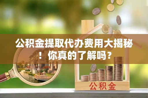 洞口公积金提取代办费用大揭秘！你真的了解吗？