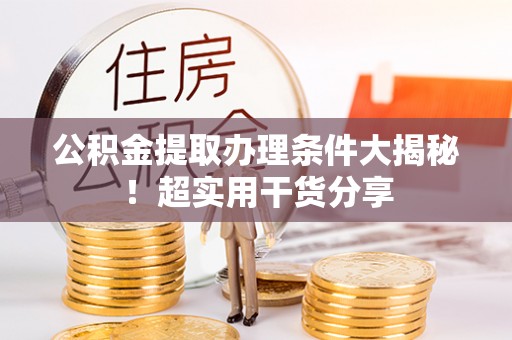 洞口公积金提取办理条件大揭秘！超实用干货分享